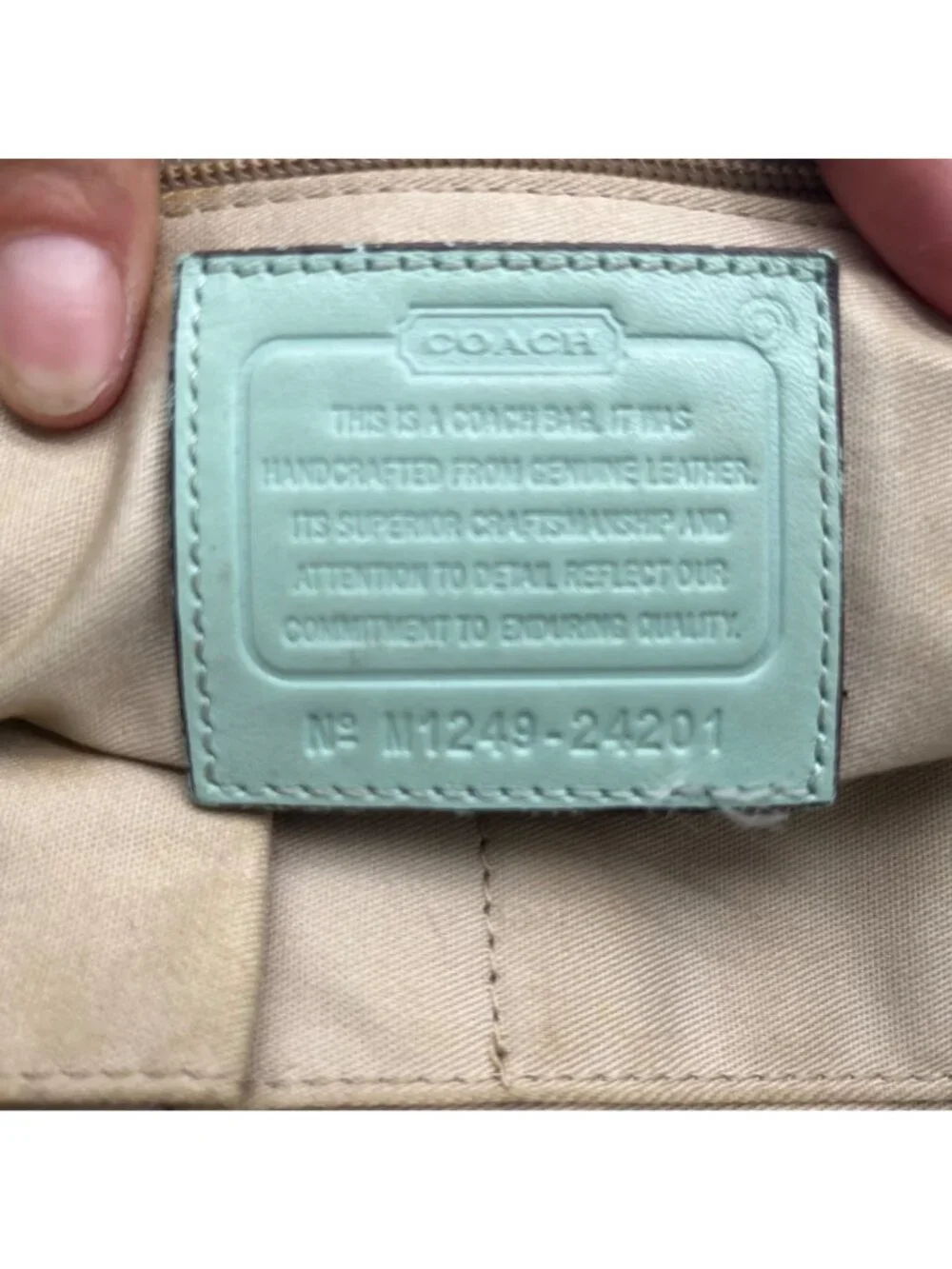 Coach Mint Legacy Candace Carryall Leather Satchel Bag 24201